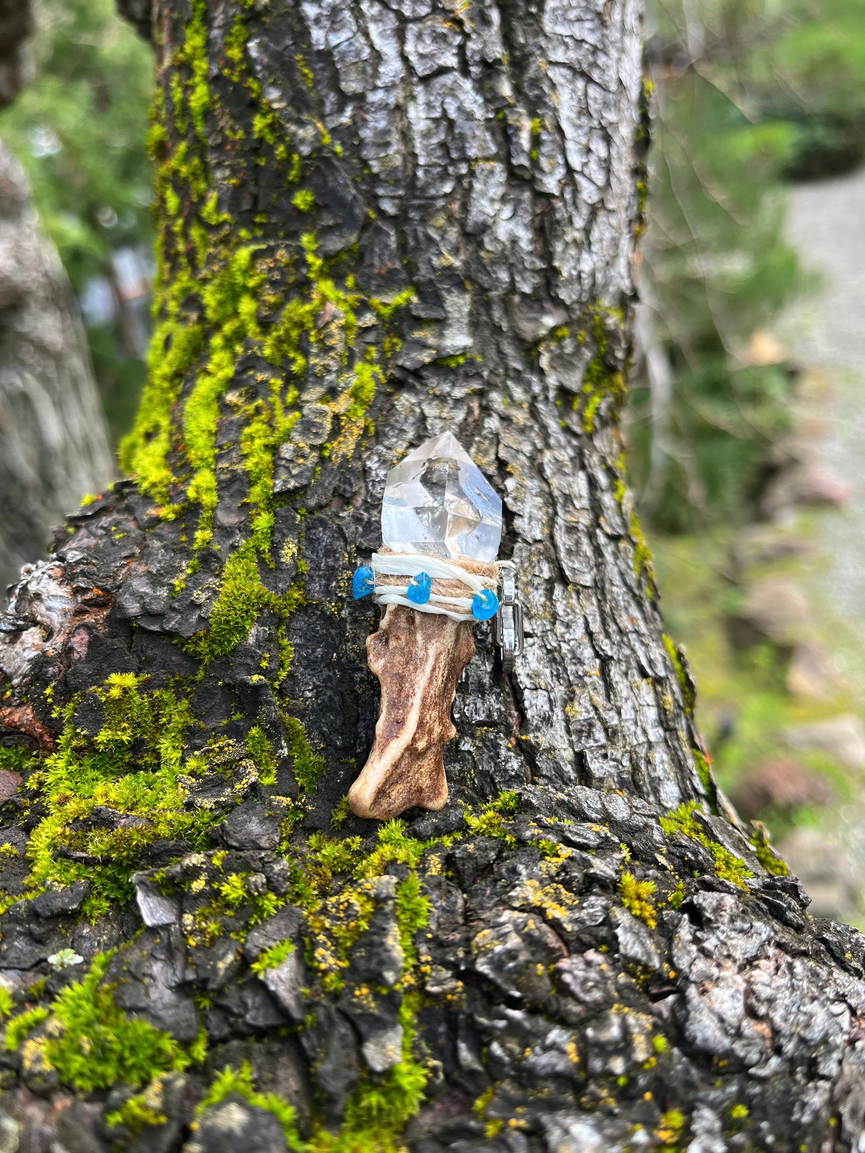 High-Clarity Phantom Antler Pendant – The Flow of Wisdom