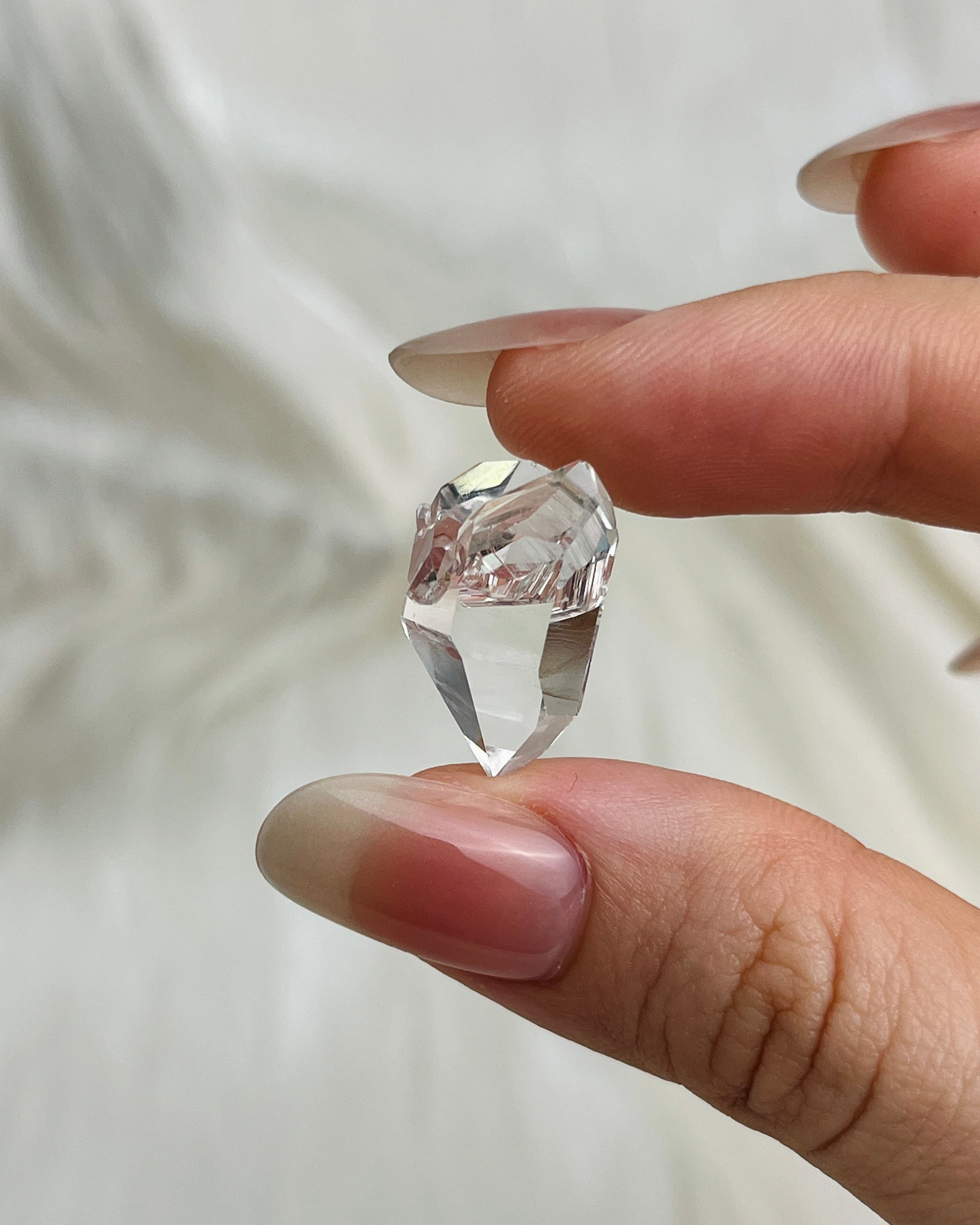 Water-clear Chongqing Diamond Quartz cluster with fingerprint rainbow inclusions and bright clarity from China3