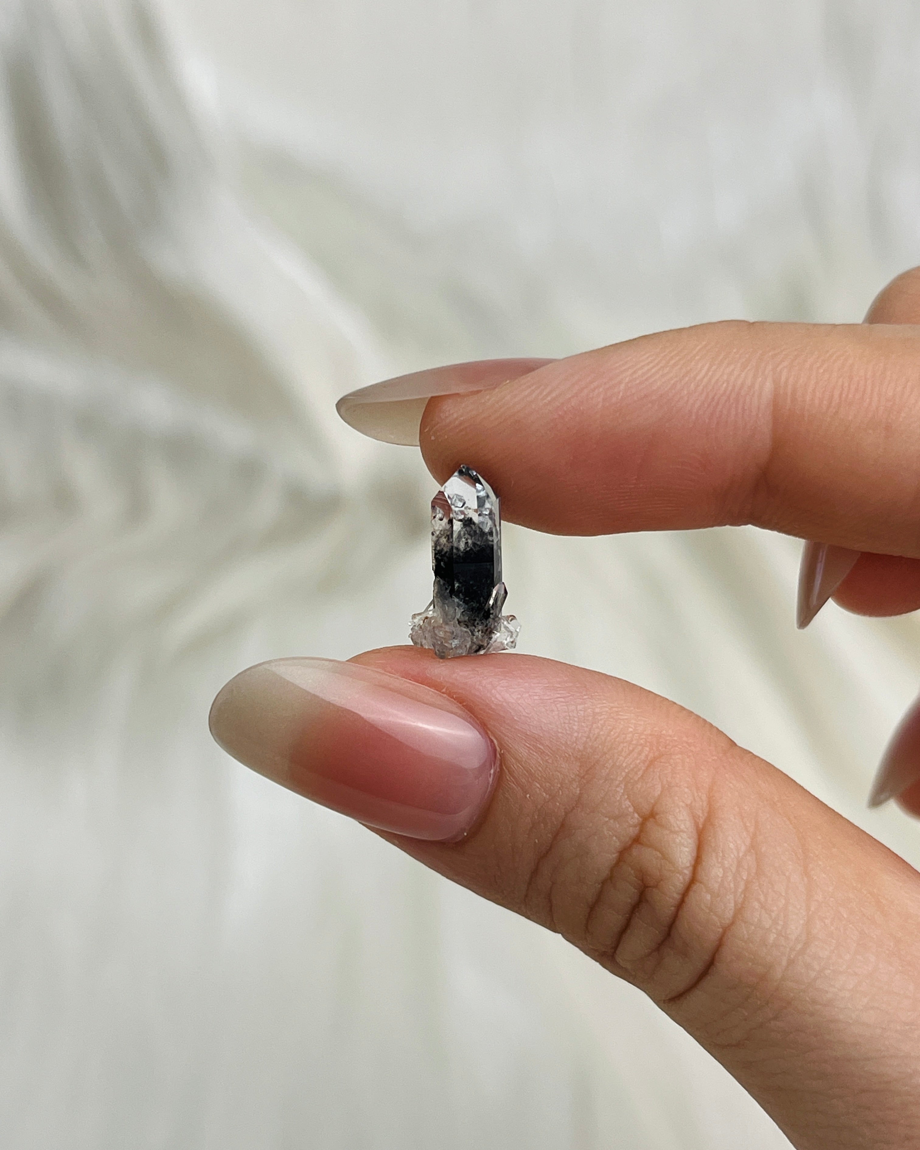 Mini Chongqing Diamond Daw Quartz crystal from China with hidden mountain inclusions and small rider crystals2