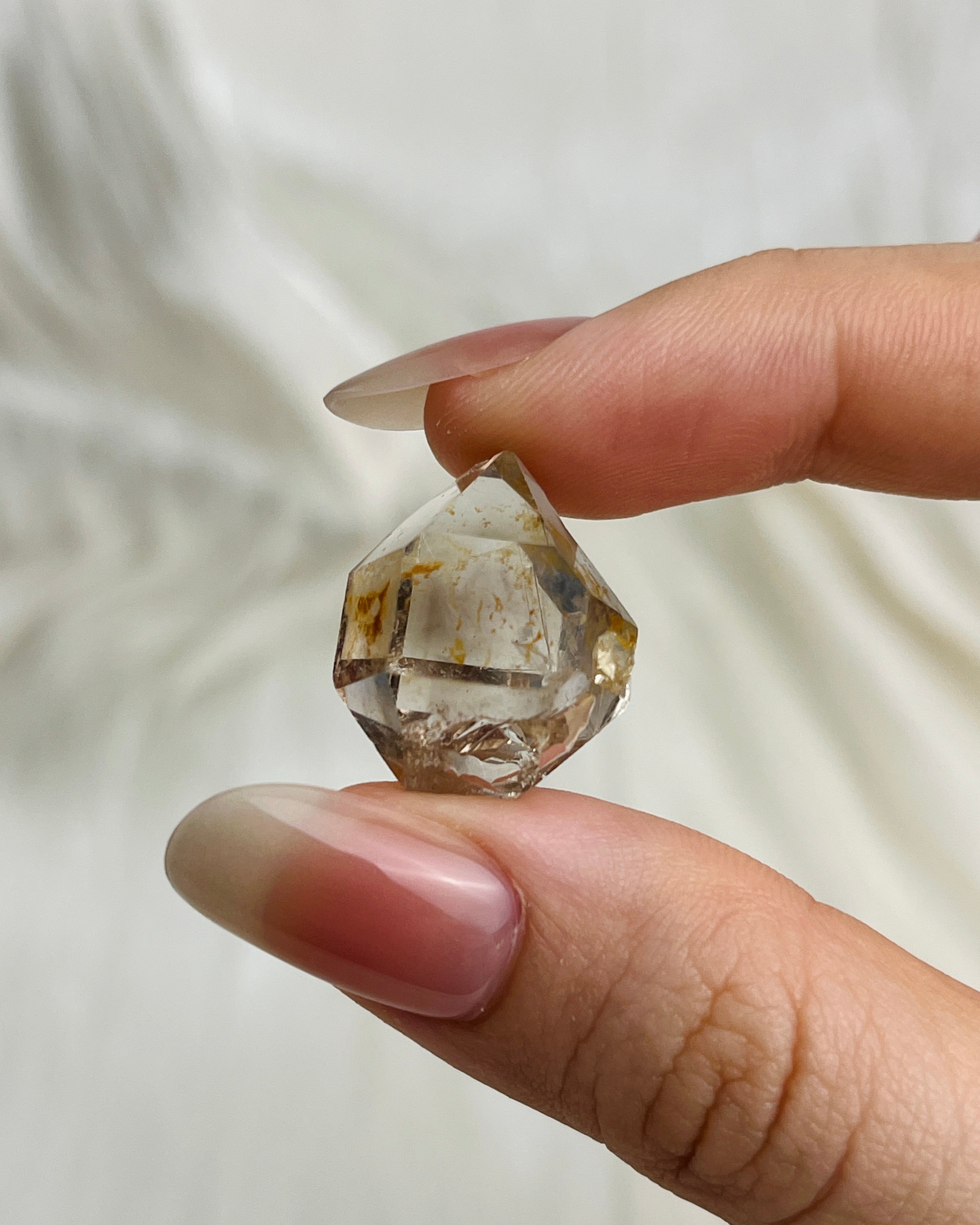 Yellow-skin Chongqing Diamond Quartz with record keeper triangles and natural cavity from China1