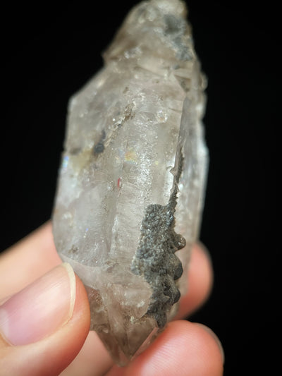 Chlorite skeletal quartz with multi-terminated tips and hollow structure from Namibia 9