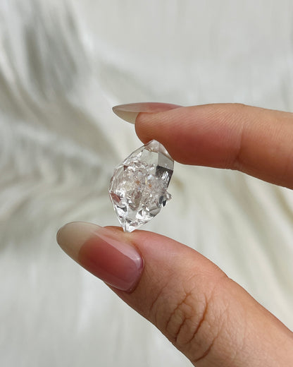 Bright Chongqing Diamond Quartz crystal with a flower-shaped surface mark and a light grey tip from China1