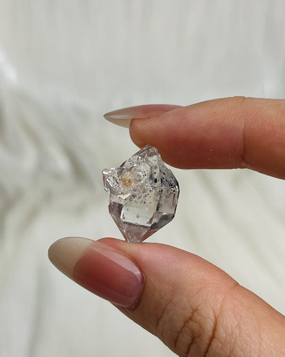 Bright Chongqing Diamond Quartz cluster with small calcite inclusion and balanced crystal formation from China1