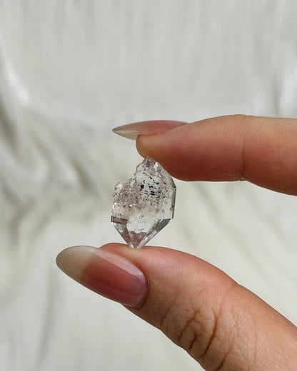 Bright Chongqing Diamond Quartz cluster with small calcite inclusion and balanced crystal formation from China2