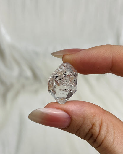 Bright Chongqing Diamond Quartz cluster with small calcite inclusion and balanced crystal formation from China3