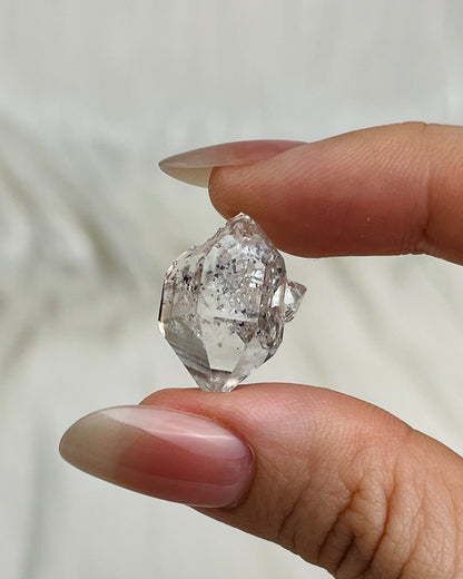 Bright Chongqing Diamond Quartz cluster with small calcite inclusion and balanced crystal formation from China4