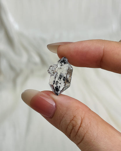 Transparent Chongqing Diamond Quartz cluster with calcite inclusion and natural key mark from China1
