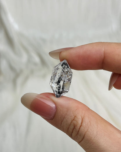 Transparent Chongqing Diamond Quartz cluster with calcite inclusion and natural key mark from China3
