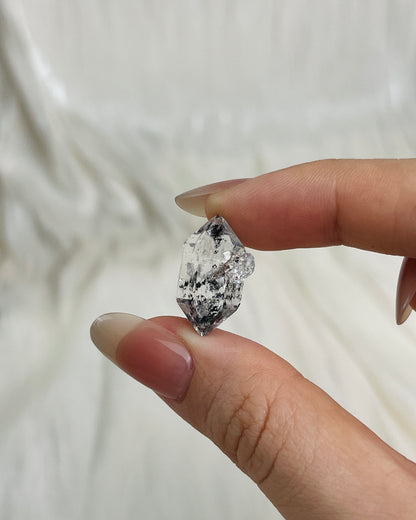 Transparent Chongqing Diamond Quartz cluster with calcite inclusion and natural key mark from China5