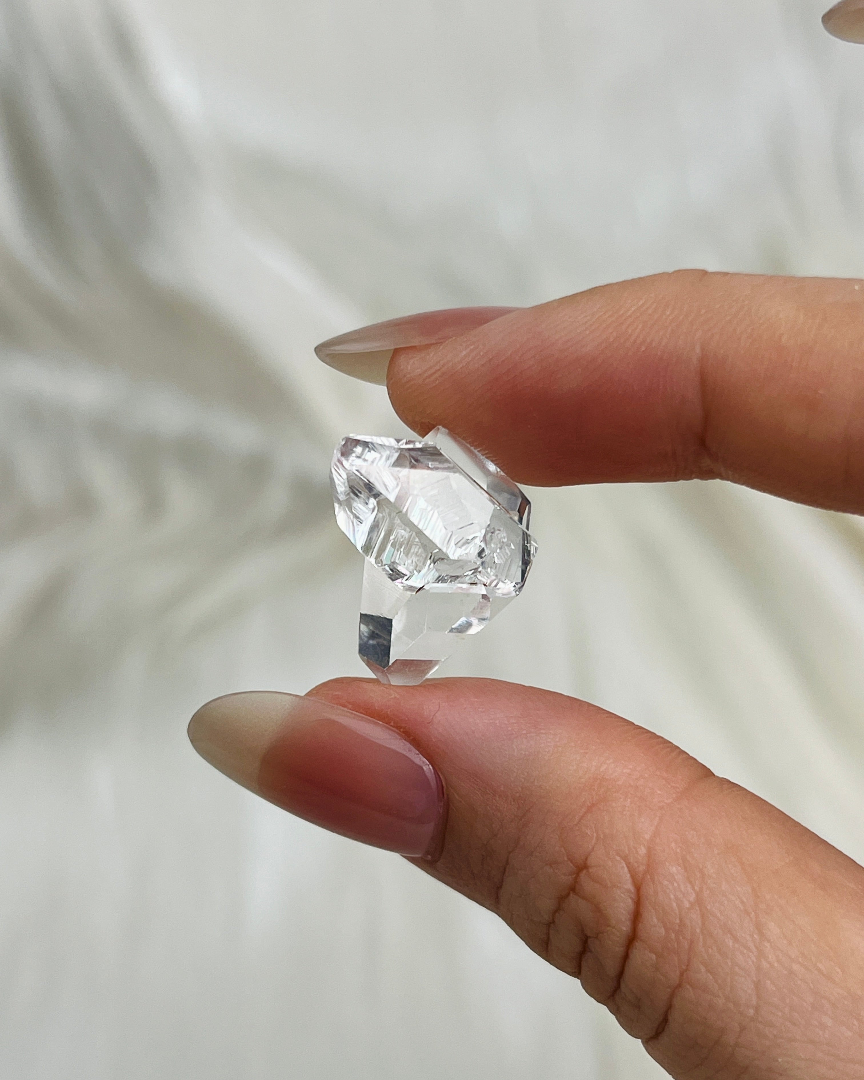 Water-clear Chongqing Diamond Quartz cluster with fingerprint rainbow inclusions and bright clarity from China1