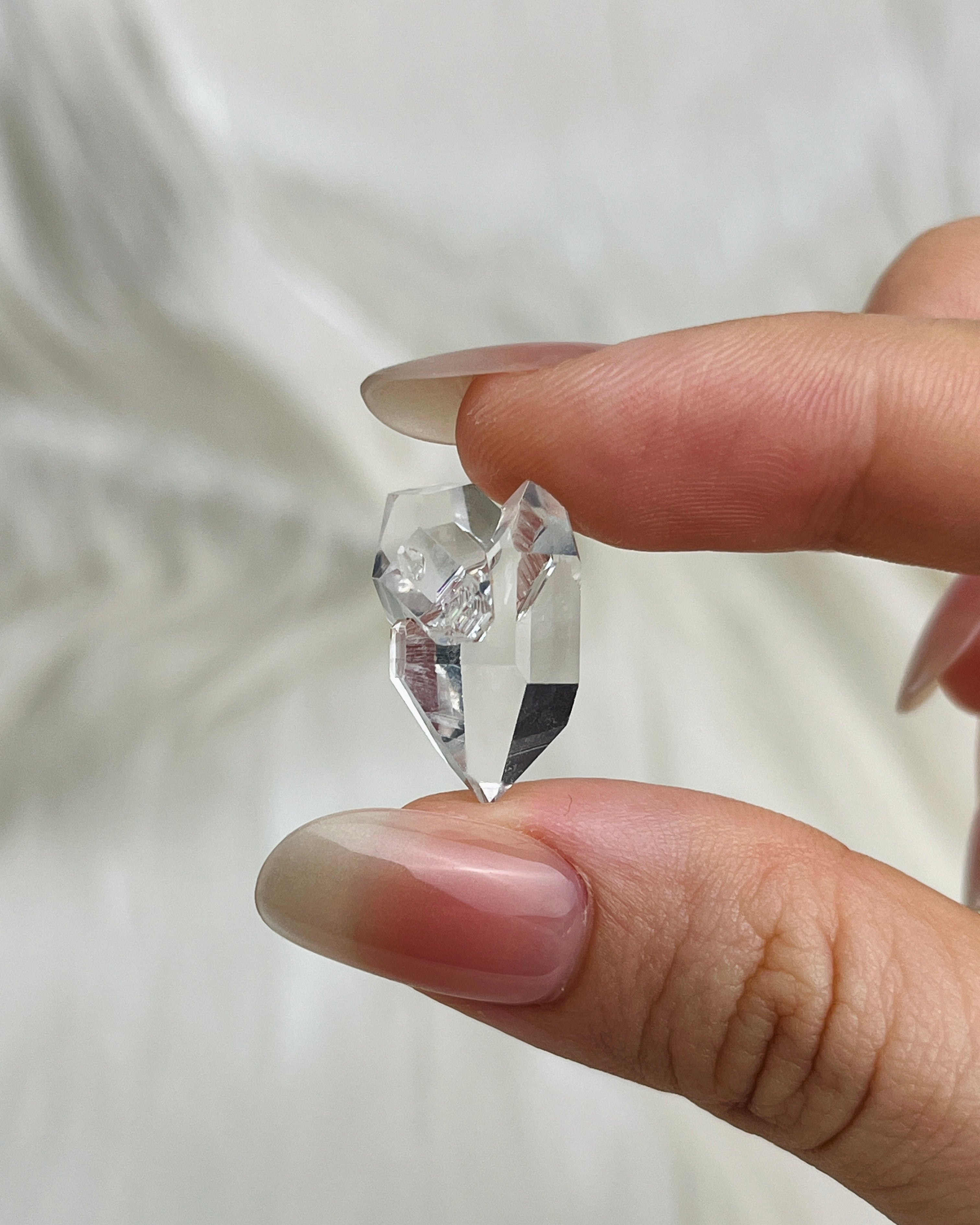 Water-clear Chongqing Diamond Quartz cluster with fingerprint rainbow inclusions and bright clarity from China2