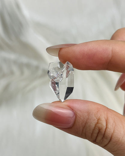 Water-clear Chongqing Diamond Quartz cluster with fingerprint rainbow inclusions and bright clarity from China2