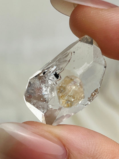 Water clear Chongqing Diamond Quartz with flowing sand inclusions and natural rider crystals from China