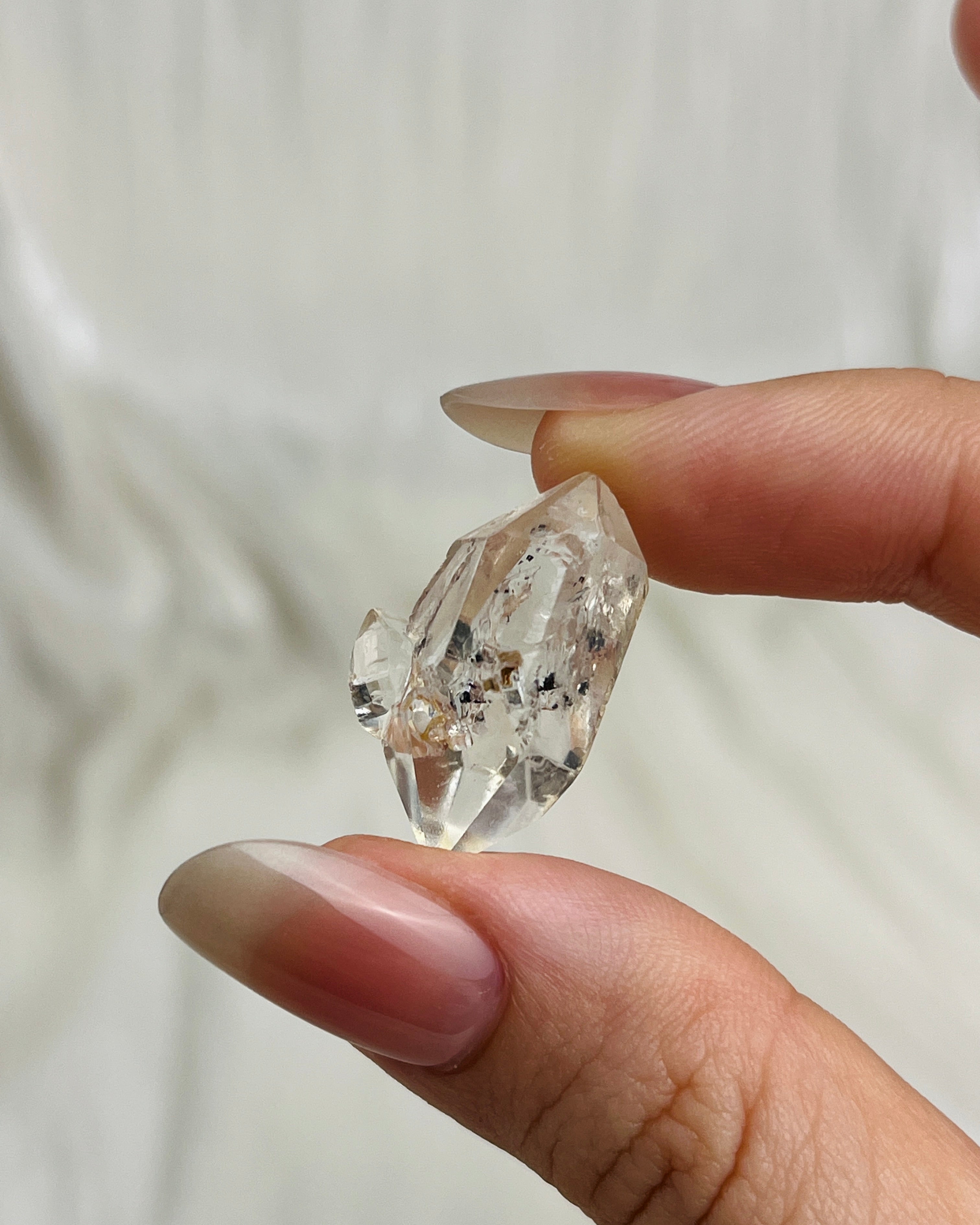 Water clear Chongqing Diamond Quartz with flowing sand inclusions and natural rider crystals from China3
