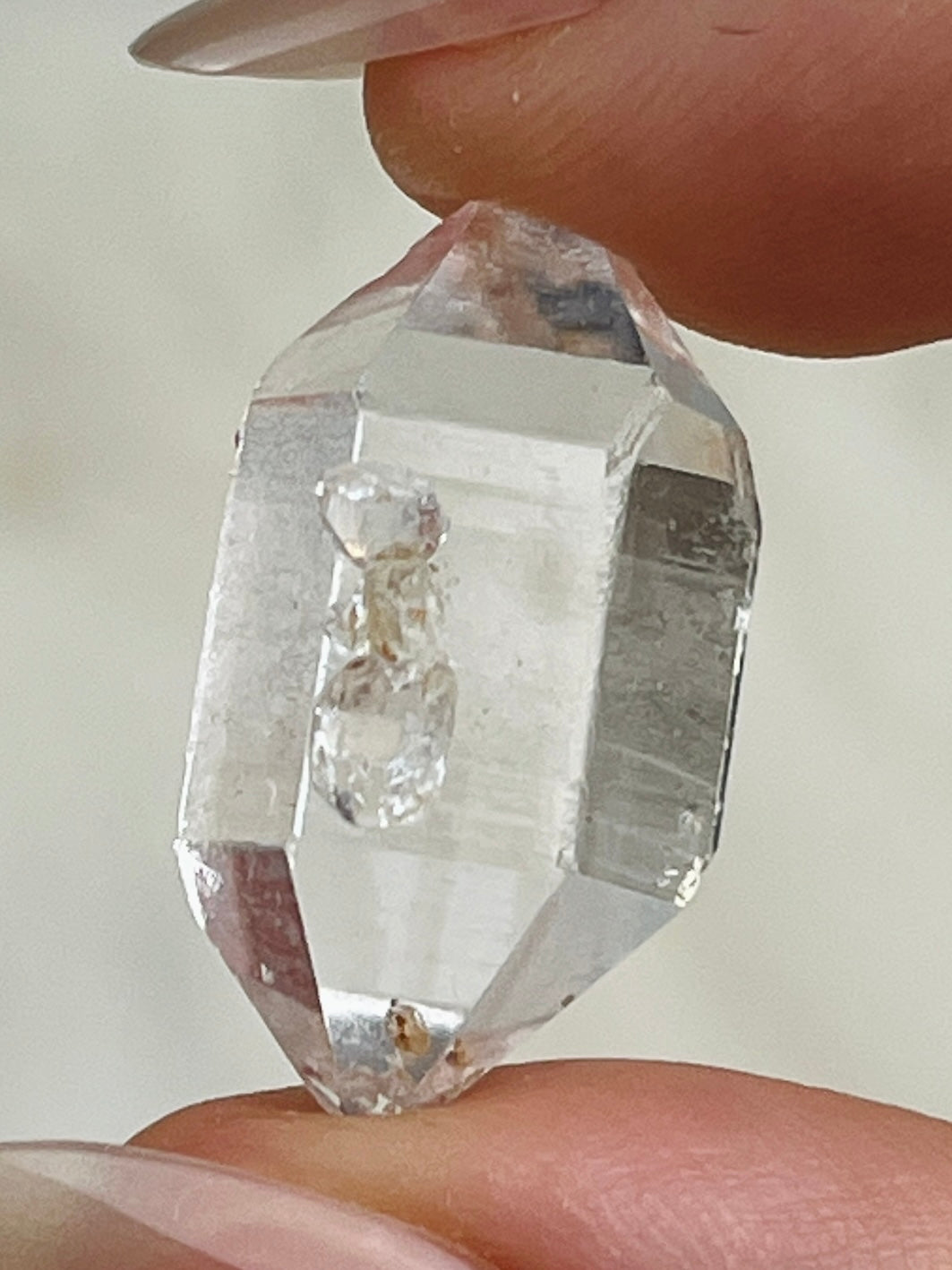 Water-clear Chongqing Diamond Quartz cluster with frosted edges and bright clarity from China