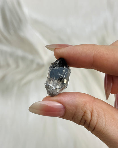Smoky Chongqing Diamond Quartz cluster with natural key mark and rider crystals from China1