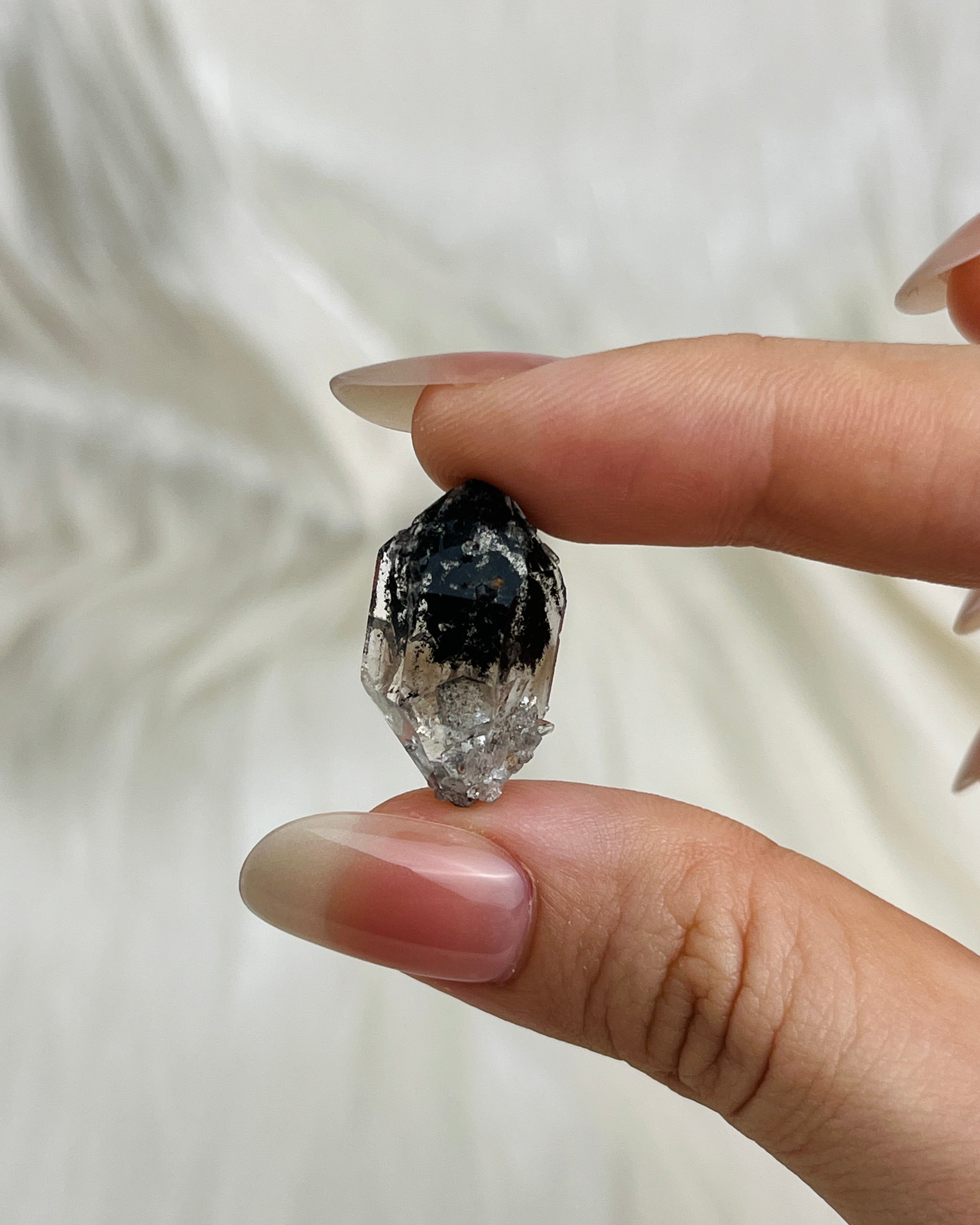 Smoky Chongqing Diamond Quartz cluster with natural key mark and rider crystals from China2