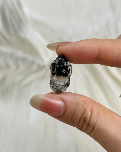 Smoky Chongqing Diamond Quartz cluster with natural key mark and rider crystals from China6