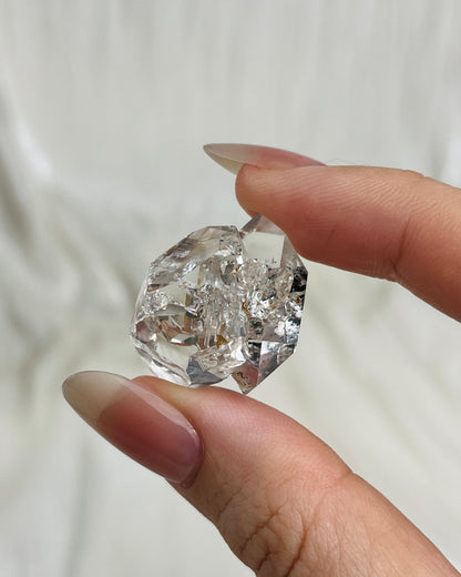 Water clear Chongqing Diamond Quartz cluster with rainbow fingerprint inclusions and rider crystals from China2