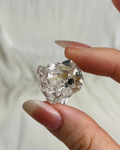 Water clear Chongqing Diamond Quartz cluster with rainbow fingerprint inclusions and rider crystals from China4