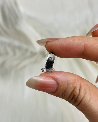 Mini Chongqing Diamond Daw Quartz crystal from China with hidden mountain inclusions and small rider crystals1