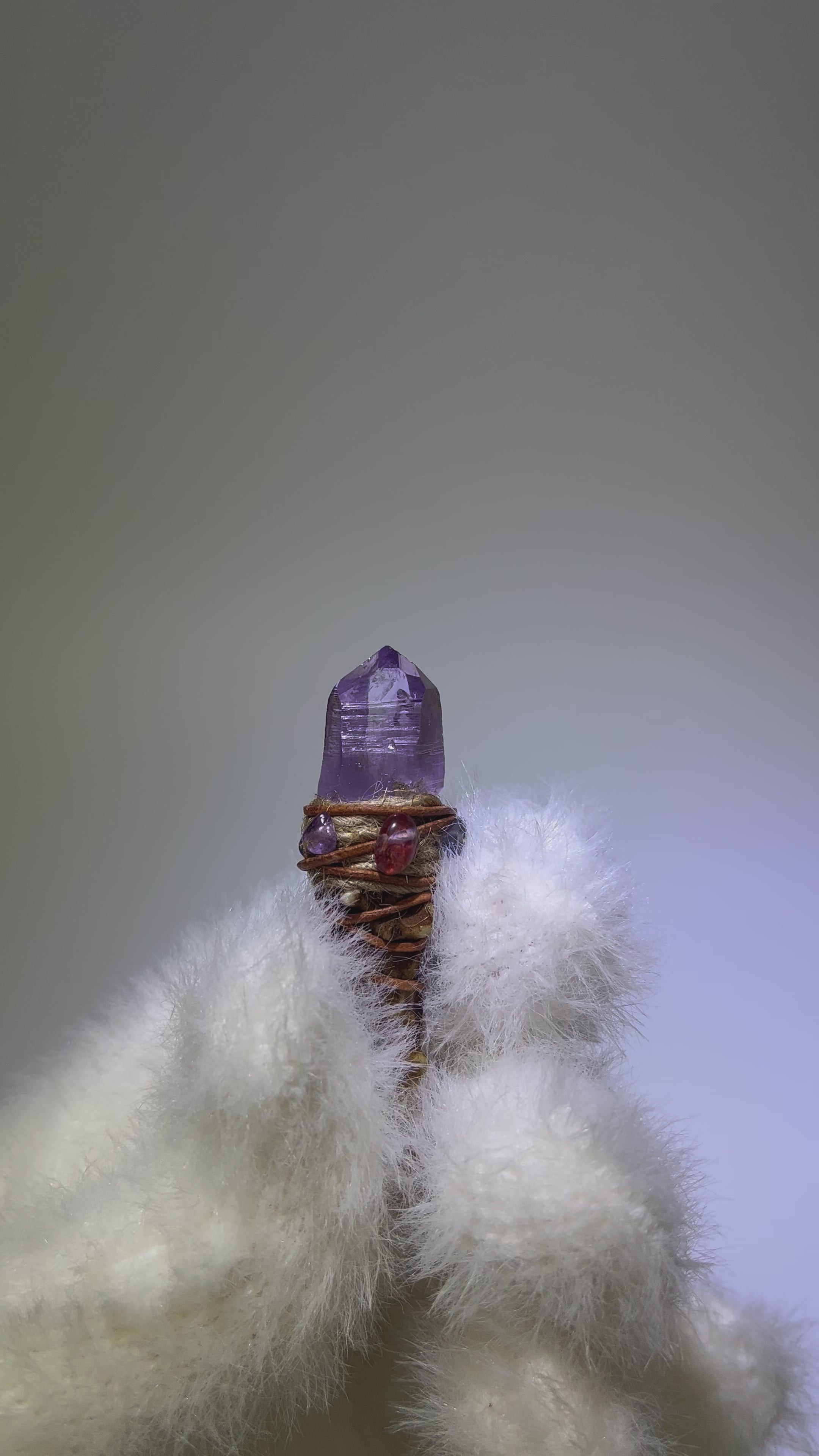 Load video: High-Clarity Cruzite Antler Wand – The Mystic Oracle