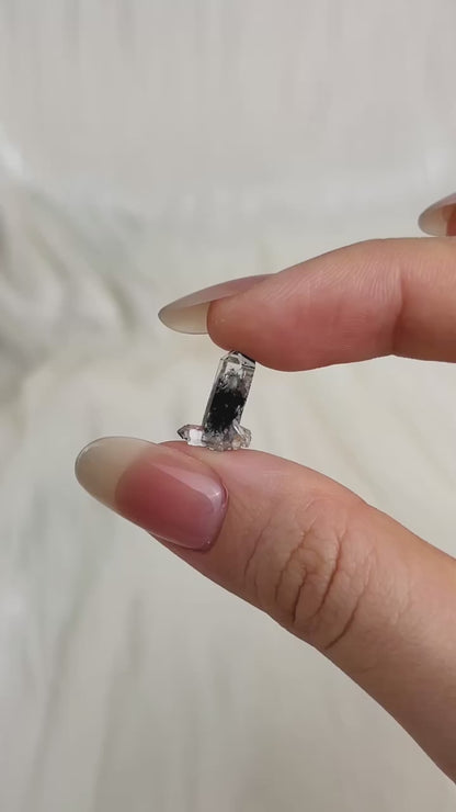 Mini Chongqing Diamond Daw Quartz crystal from China with hidden mountain inclusions and small rider crystals video