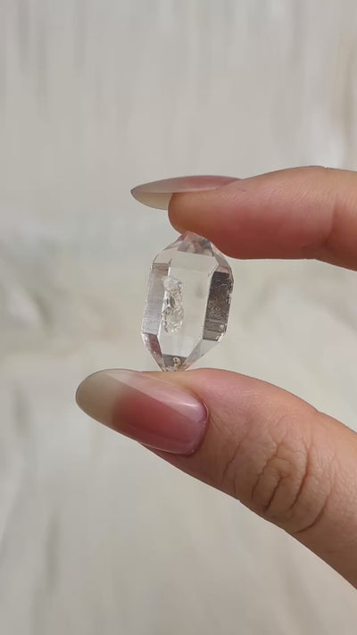 Water-clear Chongqing Diamond Quartz cluster with frosted edges and bright clarity from China video