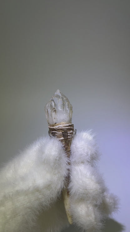 Etched Quartz Cluster Antler Wand – The Celestial Conduit