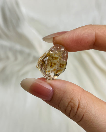 Yellow-skin Chongqing Diamond Quartz with record keeper triangles and natural cavity from China3